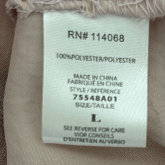 Ten Sixty Sherman Blush Pink Flounce Cold Shoulder Satin Texture Top Size Large - Picture 6 of 8